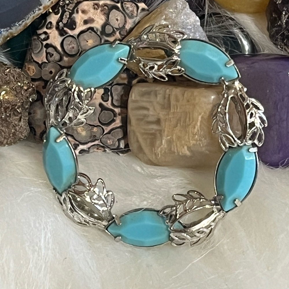 Vintage Turquoise Circle Brooch